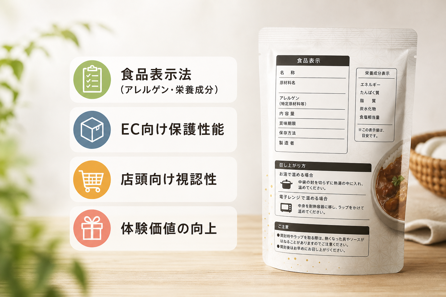食品表示法への対応と販路を広げるパッケージ設計のコツとは？