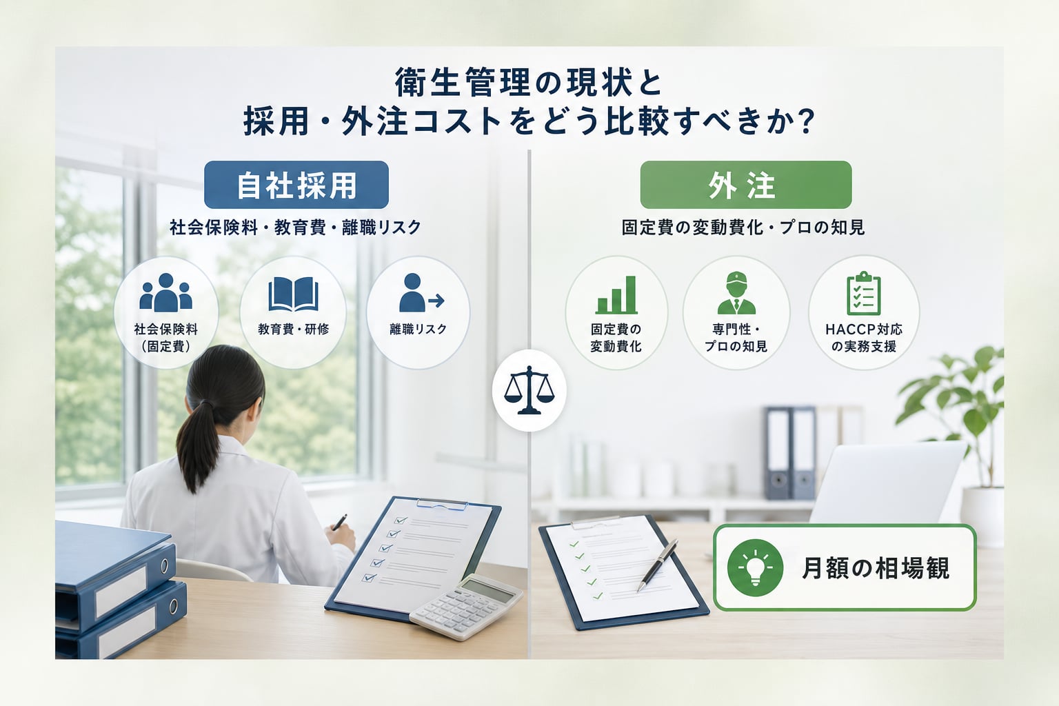 衛生管理の現状と採用・外注コストをどう比較すべきか?